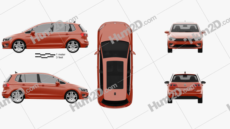 Volkswagen Golf Sportsvan 2014 car clipart