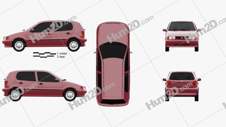 Volkswagen Polo 5-door 1994 car clipart