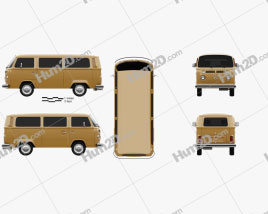 Volkswagen Transporter (T2) Passenger Van 1972 clipart