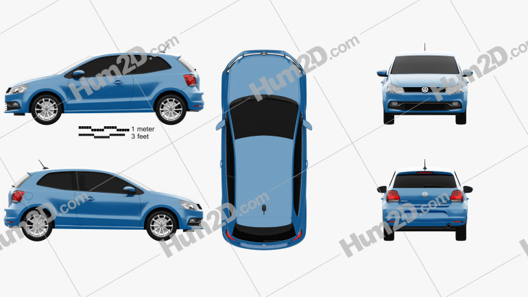 Volkswagen Polo de 3 portas 2014 car clipart