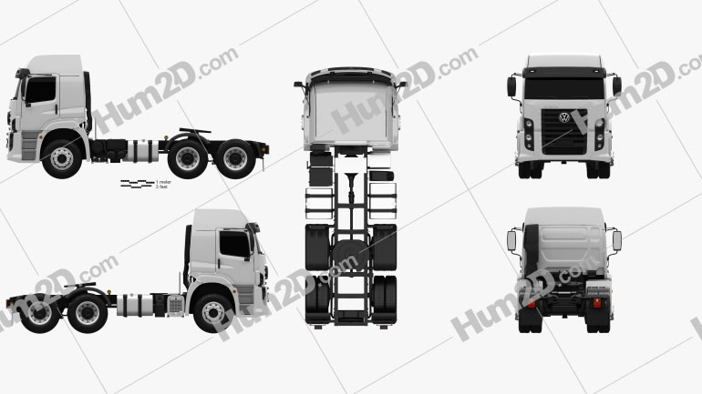 Volkswagen Constellation (25-390) Tractor Truck 3-axle 2011 PNG Clipart