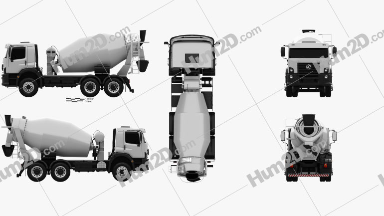 Volkswagen Constellation (26-260) Mixer Truck 3-Achs 2011 clipart