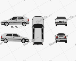 Volkswagen Golf 1993 car clipart