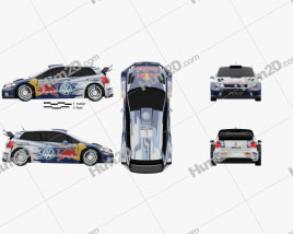 Volkswagen Polo R WRC Racecar 2015 car clipart
