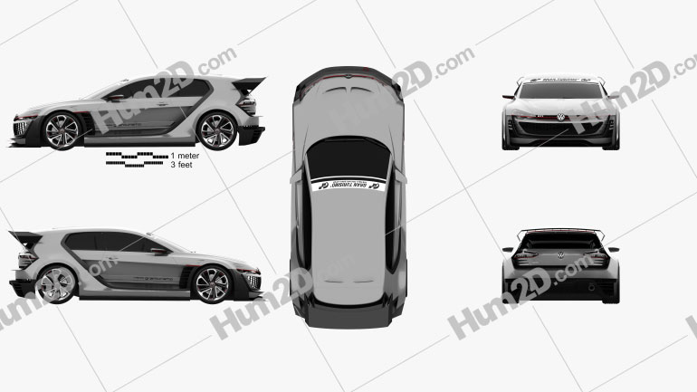 Volkswagen GTI Supersport Vision Gran Turismo 2014 car clipart