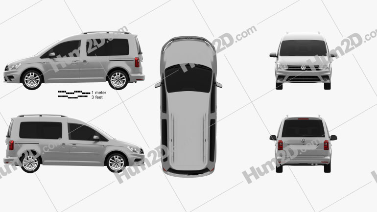 Volkswagen Caddy Highline 2015 clipart
