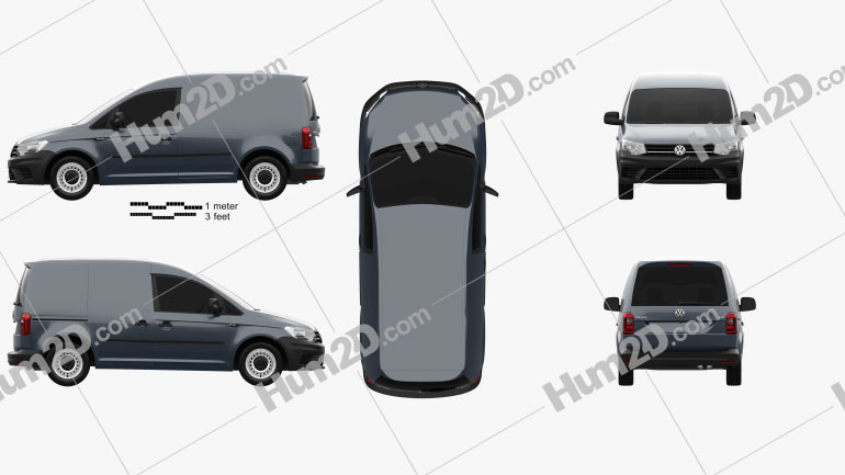 Volkswagen Caddy Panel Van 2015 Clipart Image