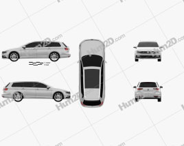 Volkswagen Passat (B8) variant R-Line 2015 car clipart