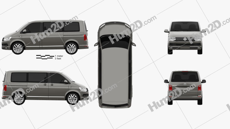 Volkswagen Transporter (T6) Multivan 2016 PNG Clipart