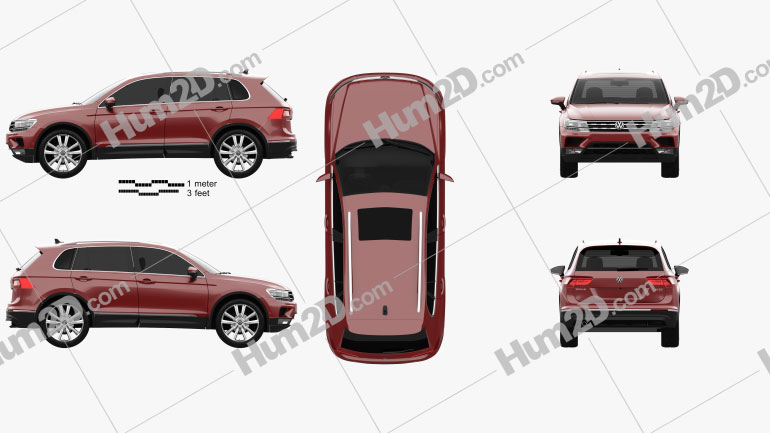 Volkswagen Tiguan 2015 Clipart Image