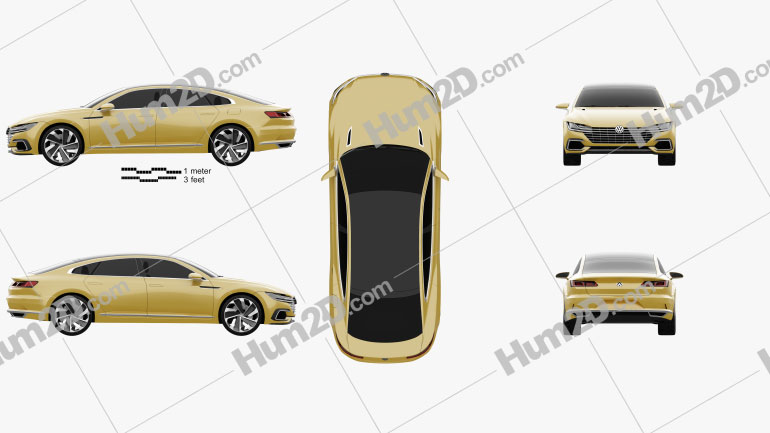 Volkswagen Sport Coupe GTE 2015 car clipart