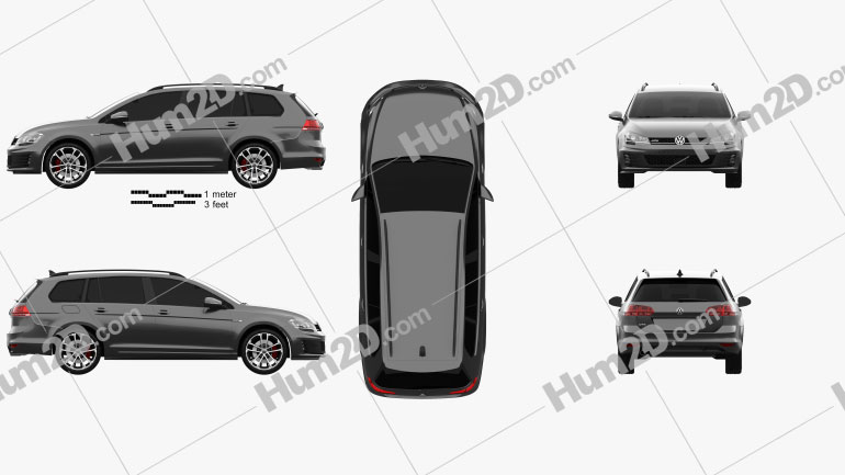 Volkswagen Golf GTD Variant 2015 car clipart