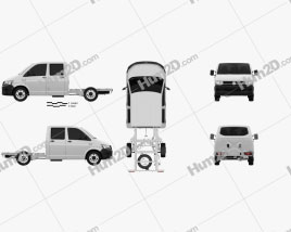 Volkswagen Transporter (T6) Double Cab Chassis 2016 clipart
