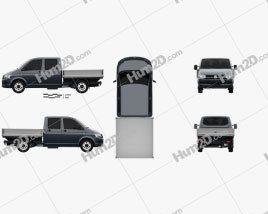 Volkswagen Transporter (T6) Cabina dupla Pickup 2016 clipart