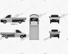 Volkswagen Transporter (T6) Single Cab Pickup L2 2016 clipart