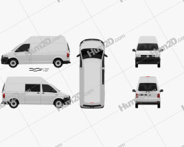 Volkswagen Transporter (T6) Panel Van High Roof 2016 clipart