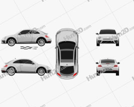 Volkswagen Beetle R-Line coupe 2016 car clipart