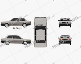 Volkswagen Voyage 2-door 1992 car clipart