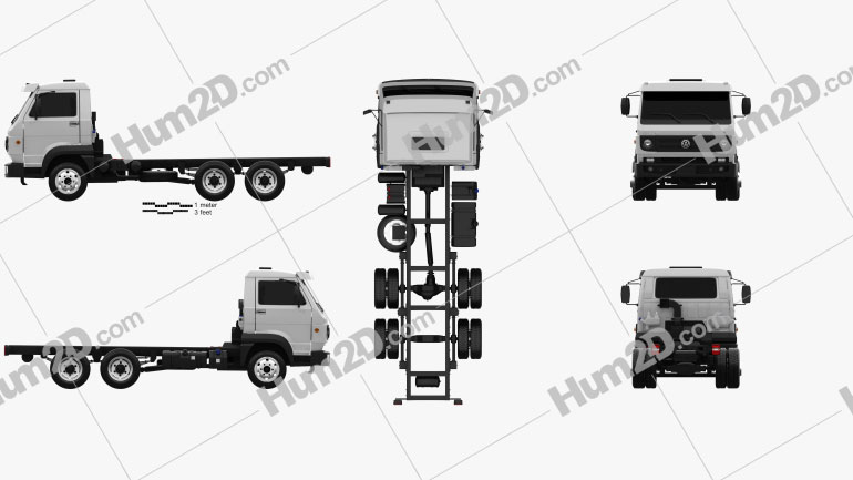 Volkswagen Delivery (13-160) Chassis Truck 3-axle 2015 clipart