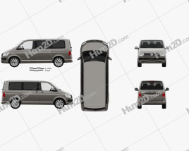 Volkswagen Transporter (T6) Multivan with HQ interior 2016 clipart