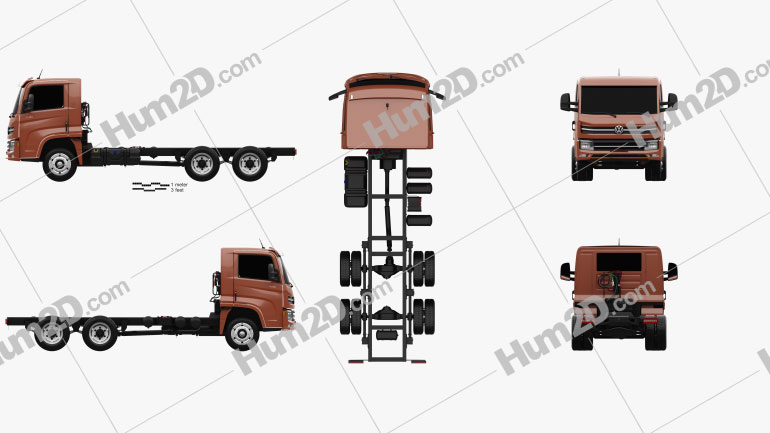 Volkswagen Delivery (13-180) Camiões Chassi 3-eixos 2017 clipart