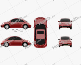Volkswagen Beetle coupe 2005 car clipart