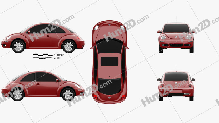Volkswagen Beetle coupe 2005 car clipart