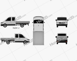 Volkswagen Crafter Double Cab Dropside 2017 clipart