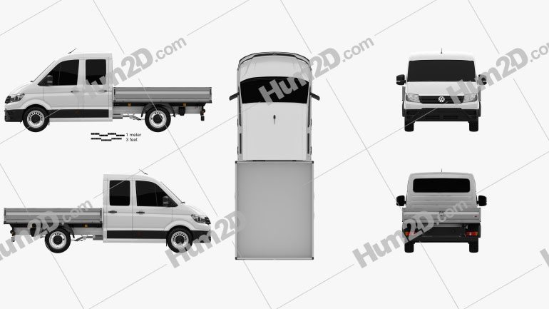 Volkswagen Crafter Double Cab Dropside 2017 Blueprint