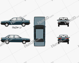 Volkswagen Santana CN-spec with HQ interior 1985 car clipart