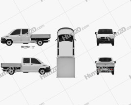 Volkswagen Transporter Double Cab Pickup 2019 car clipart