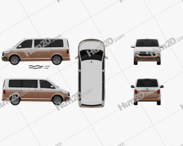 Volkswagen Transporter Multivan Bulli 2019 clipart