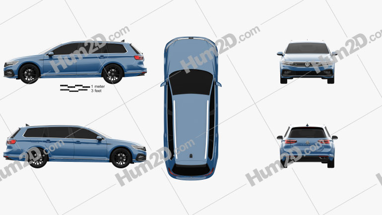 Volkswagen Passat (B8) variant 2015 car clipart