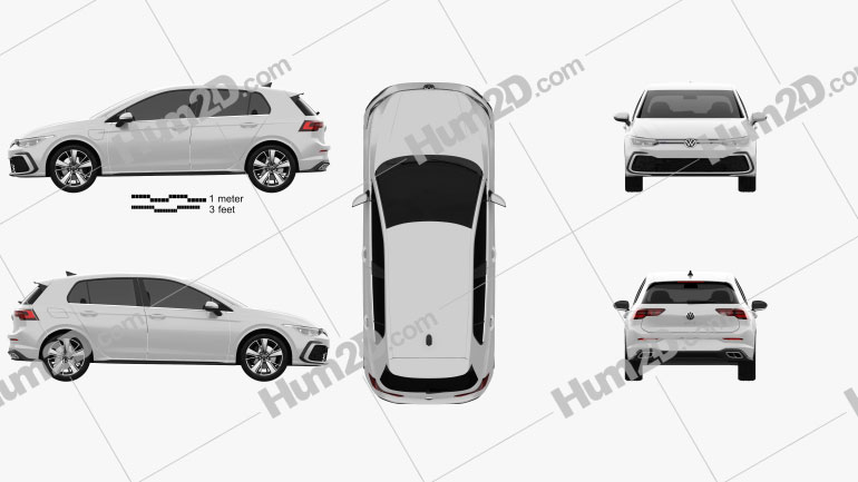 Volkswagen Golf GTE de 5 portas hatchback 2020 PNG Clipart