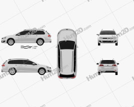 Volkswagen Golf variant Trendline 2015 car clipart