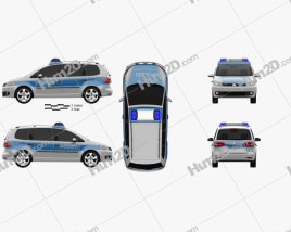 Volkswagen Touran Police Germany 2011 clipart