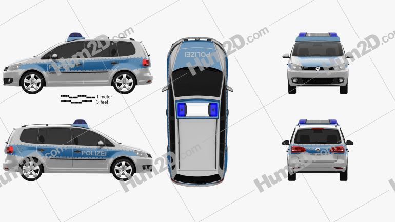 Volkswagen Touran Police Germany 2011 Blueprint