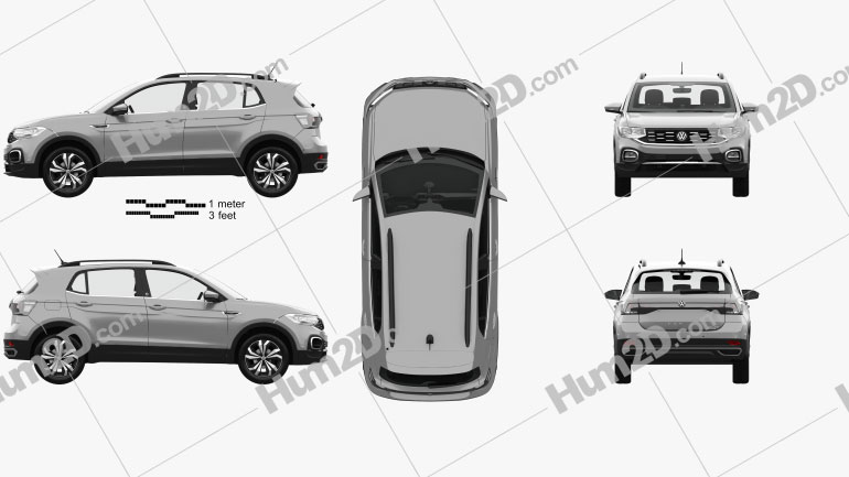 Volkswagen T-Cross Highline with HQ interior 2019 car clipart