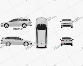 Volkswagen Golf variant 2020 car clipart