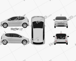 Volkswagen Up 3-door 2016 car clipart