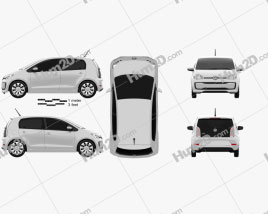 Volkswagen Up 5-door 2016 car clipart