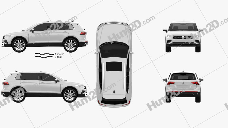 Volkswagen Tiguan eHybrid 2020 Clipart Image