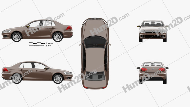 Volkswagen Bora with HQ interior 2012 car clipart