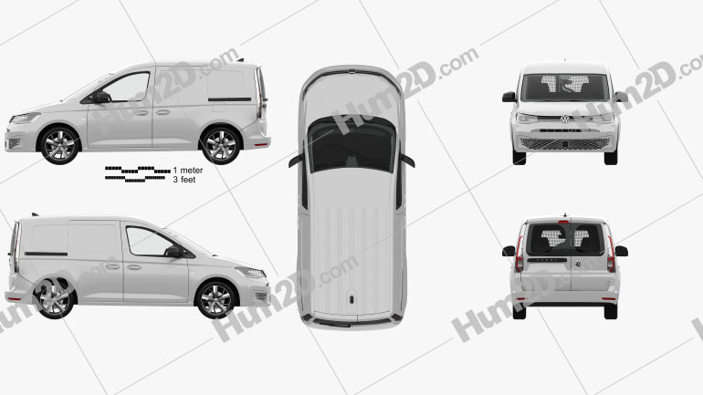 Volkswagen Caddy Panel Van with HQ interior 2020 clipart