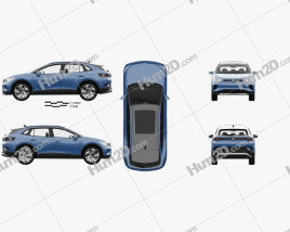 Volkswagen ID.4 with HQ interior 2020 car clipart