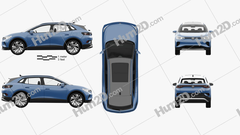 Volkswagen ID.4 with HQ interior 2020 Blueprint