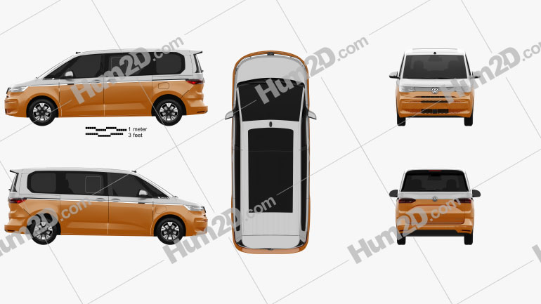 Volkswagen Transporter Multivan eHybrid 2021 PNG Clipart