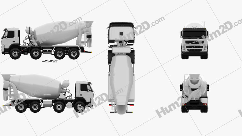 Volvo Truck 8×4 Mixer 2010 PNG Clipart