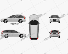 Volvo V50 Classic 2011 car clipart