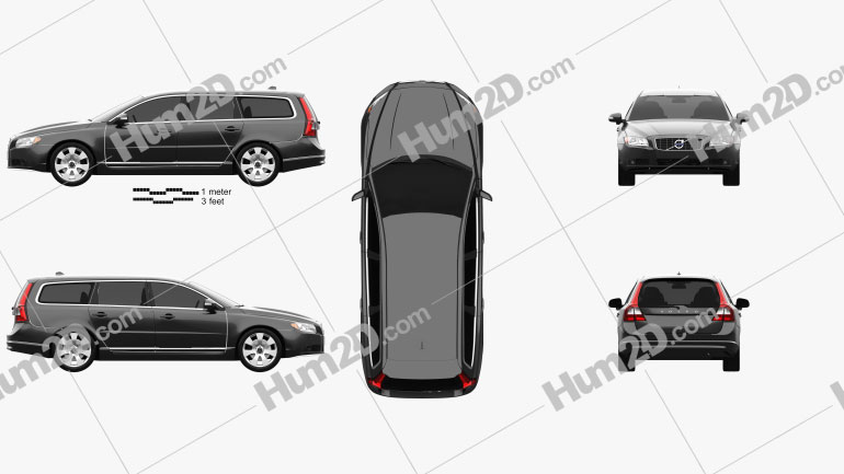 Volvo V70 2011 car clipart